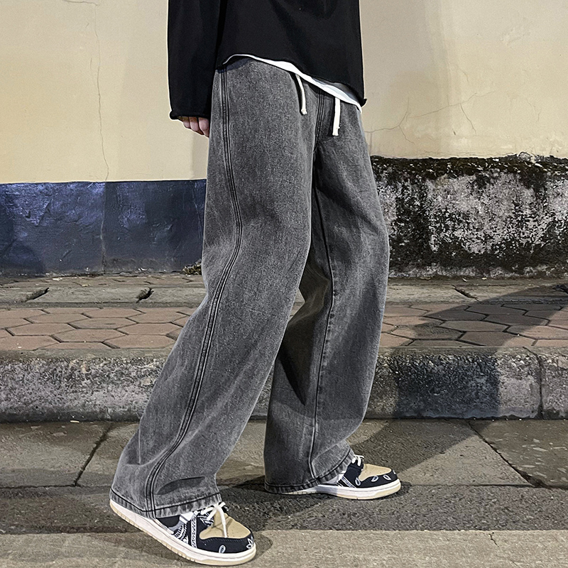 Men'S Fashion Grey Jeans - Корейские модные мужские мешковатые джинсы с