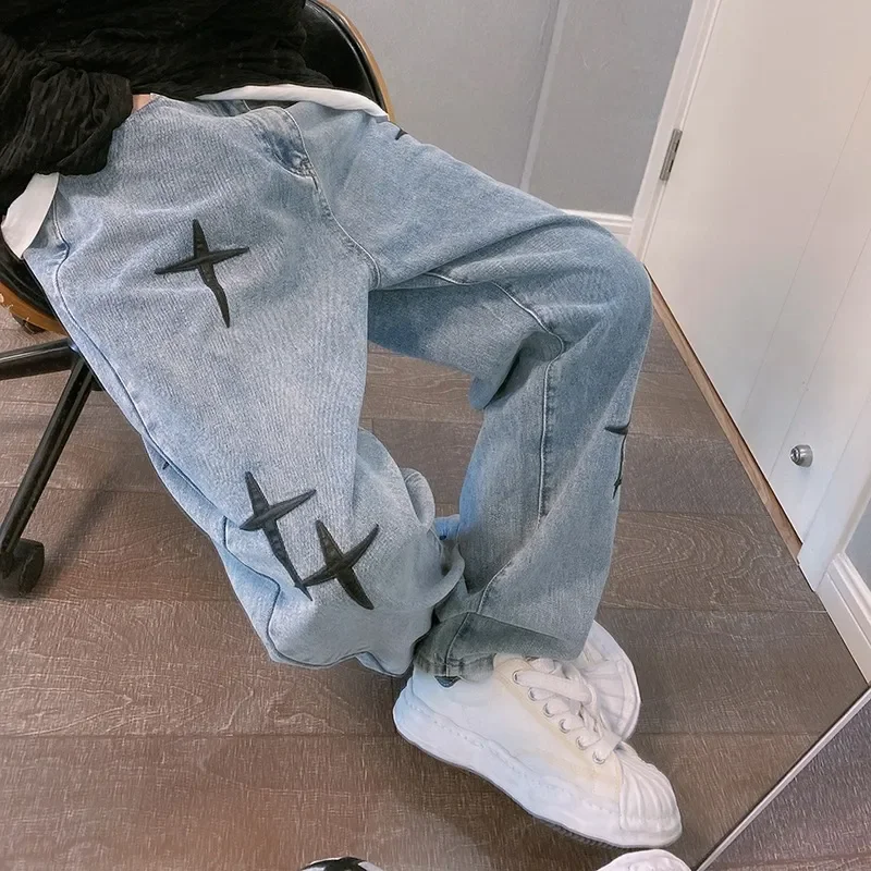 Men'S Fashion With Baggy Jeans - Джинсы-карго мужские с широкими штанинами, мешковатые