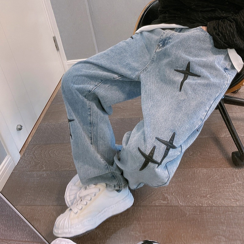 Men'S Fashion With Baggy Jeans - Мужские джинсы с принтом, новинка 2023,