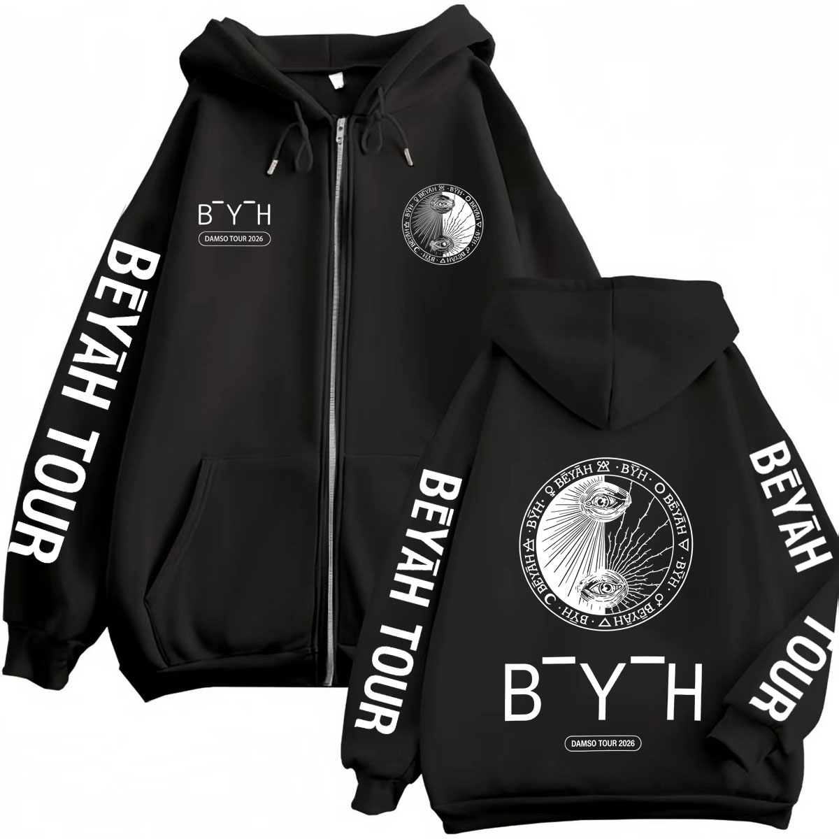 Mens Fashion Zip Up Hoodies - Худи на молнии Rapper Damso Beyah