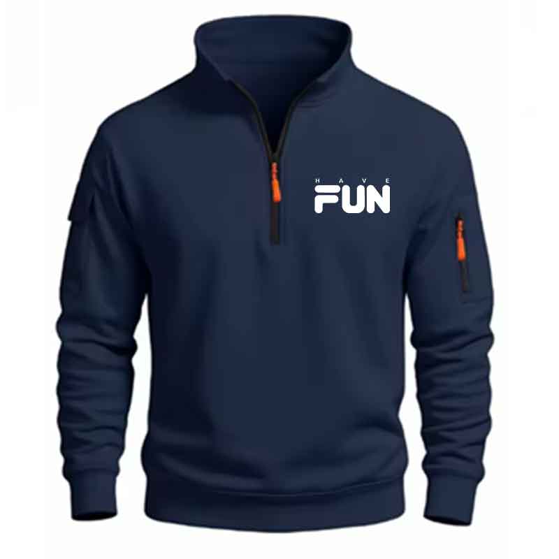 Mens Fashion Quarter Zip - Мужская толстовка с четвертью молнии, модная,