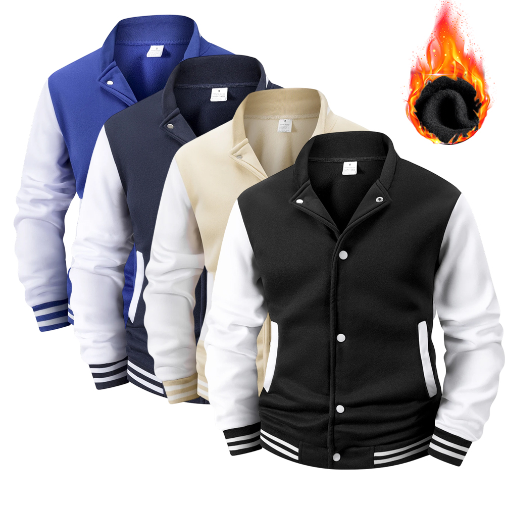 Varsity Jacket Letterman - Мужская университетская куртка на флисовой подкладке,