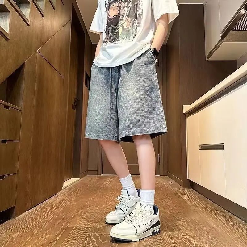 Men'S Fashion With Baggy Jeans - Мужские джинсовые шорты синего цвета, свободные