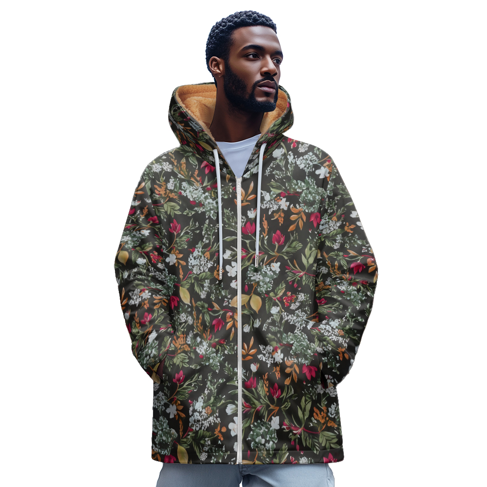 Mens Fashion Zip Up Hoodies - Роскошная толстовка на молнии с цветочным