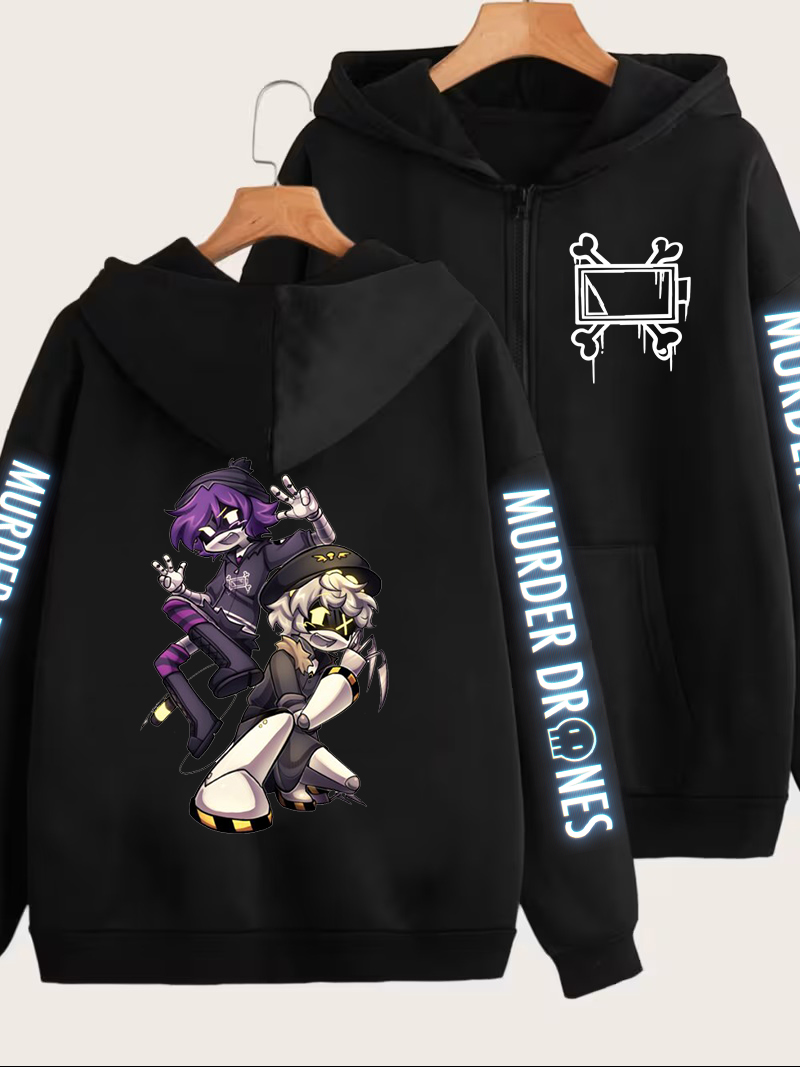 Mens Fashion Zip Up Hoodies - Толстовка на молнии с графическим принтом
