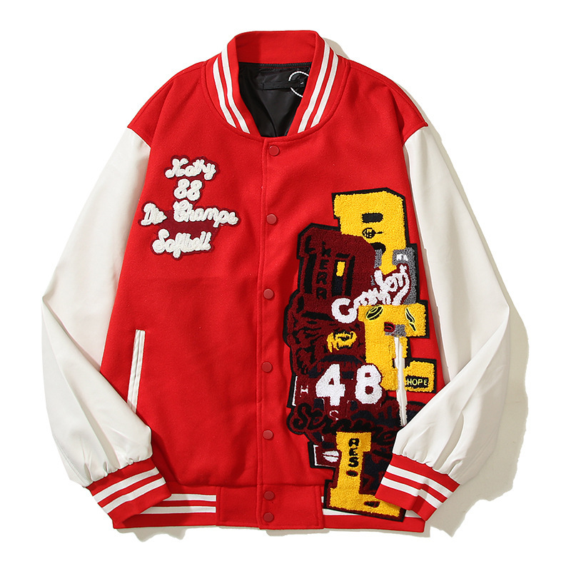 Varsity Jacket Letterman - Осенне-зимняя мужская университетская куртка из шерсти