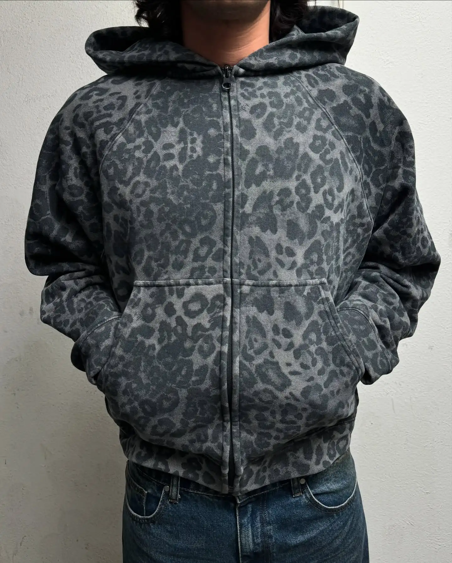 Ретро-худи с леопардовым принт – обзор и цена Mens Fashion Zip Up Hoodies