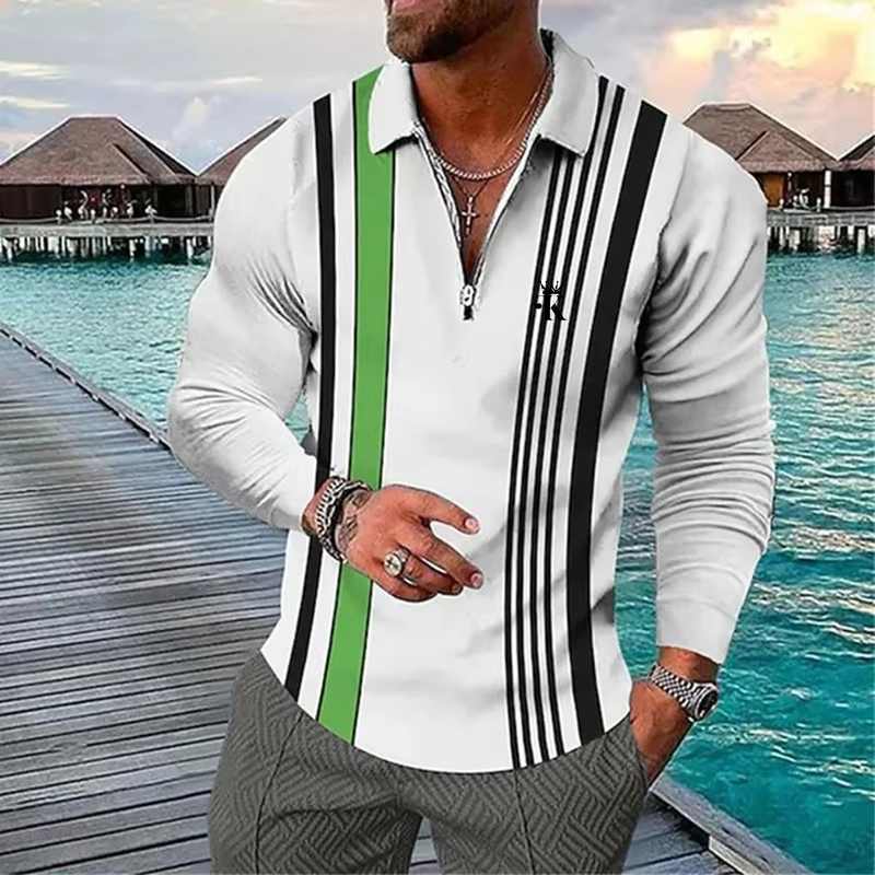 Мужская рубашка-поло на молнии – обзор и цена Mens Fashion Quarter Zip