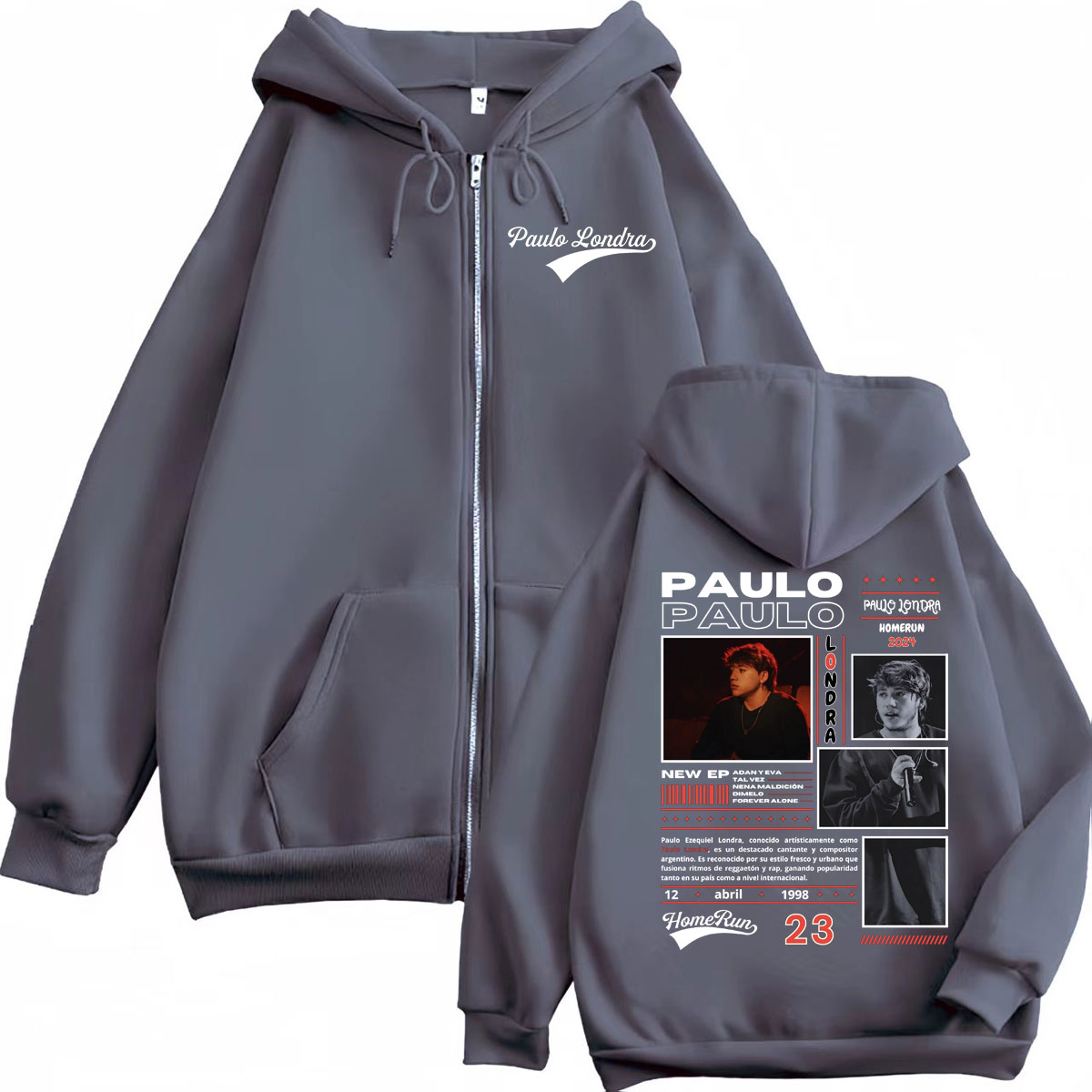Рэпер Paulo Londra Homerun Alb – обзор и цена Mens Fashion Zip Up Hoodies