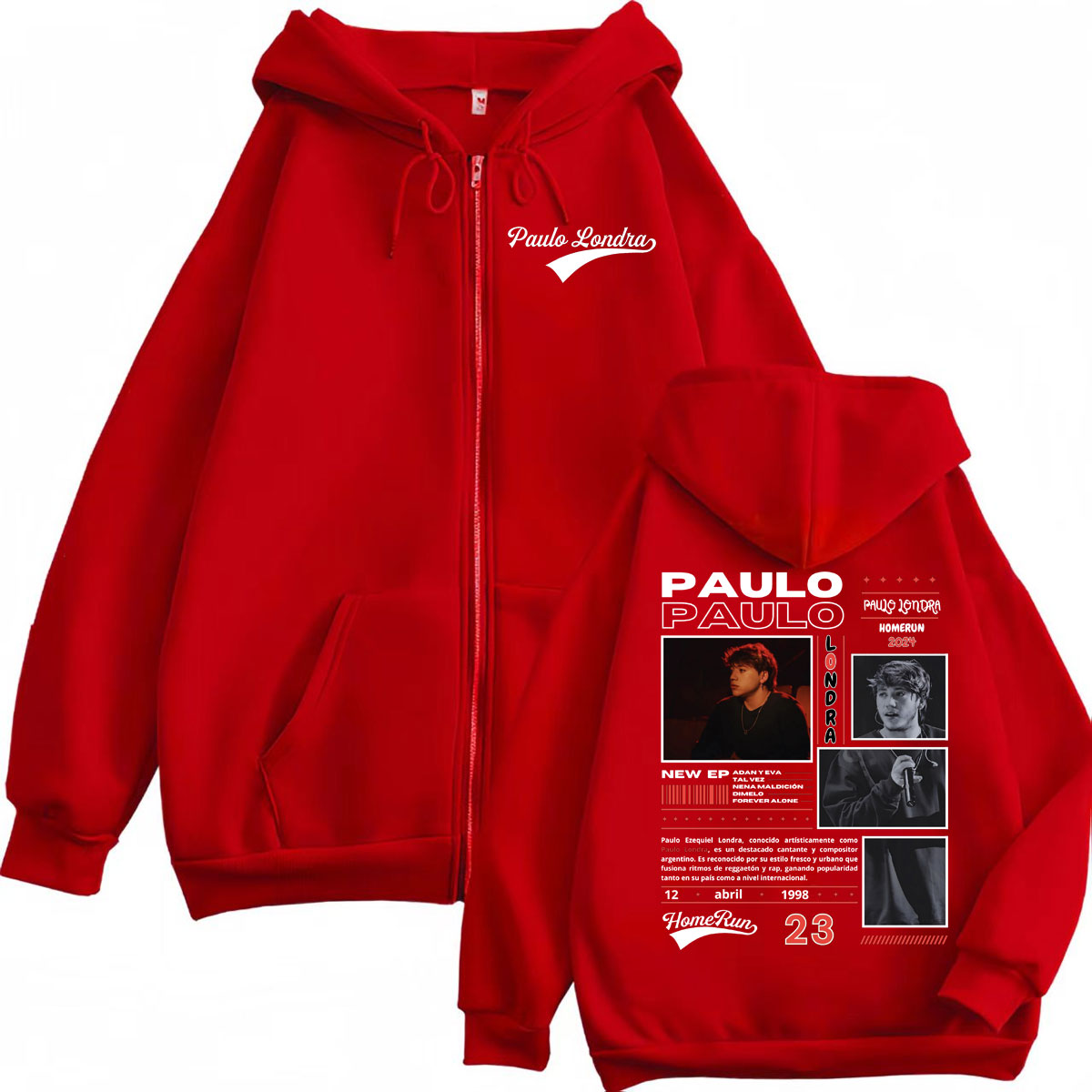 Рэпер Paulo Londra Homerun Alb – обзор и цена Mens Fashion Zip Up Hoodies