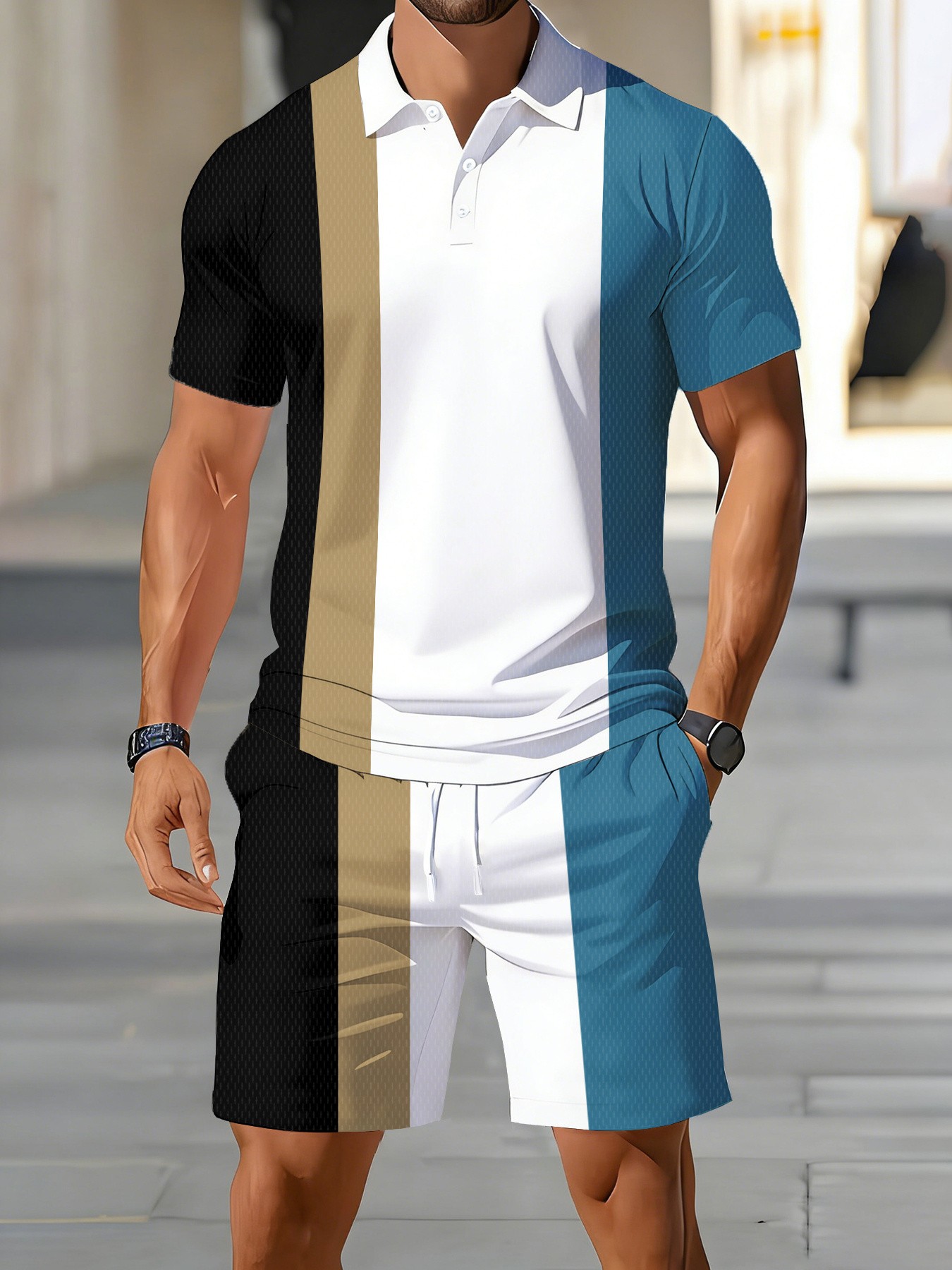 Новый летний мужской комплект  – обзор и цена Men'S Fashion Polo