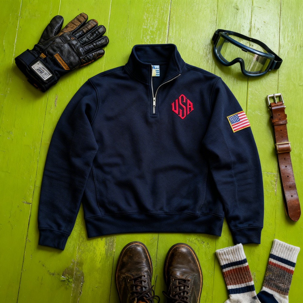 Свитшоты с нашивкой американск – обзор и цена Mens Fashion Quarter Zip
