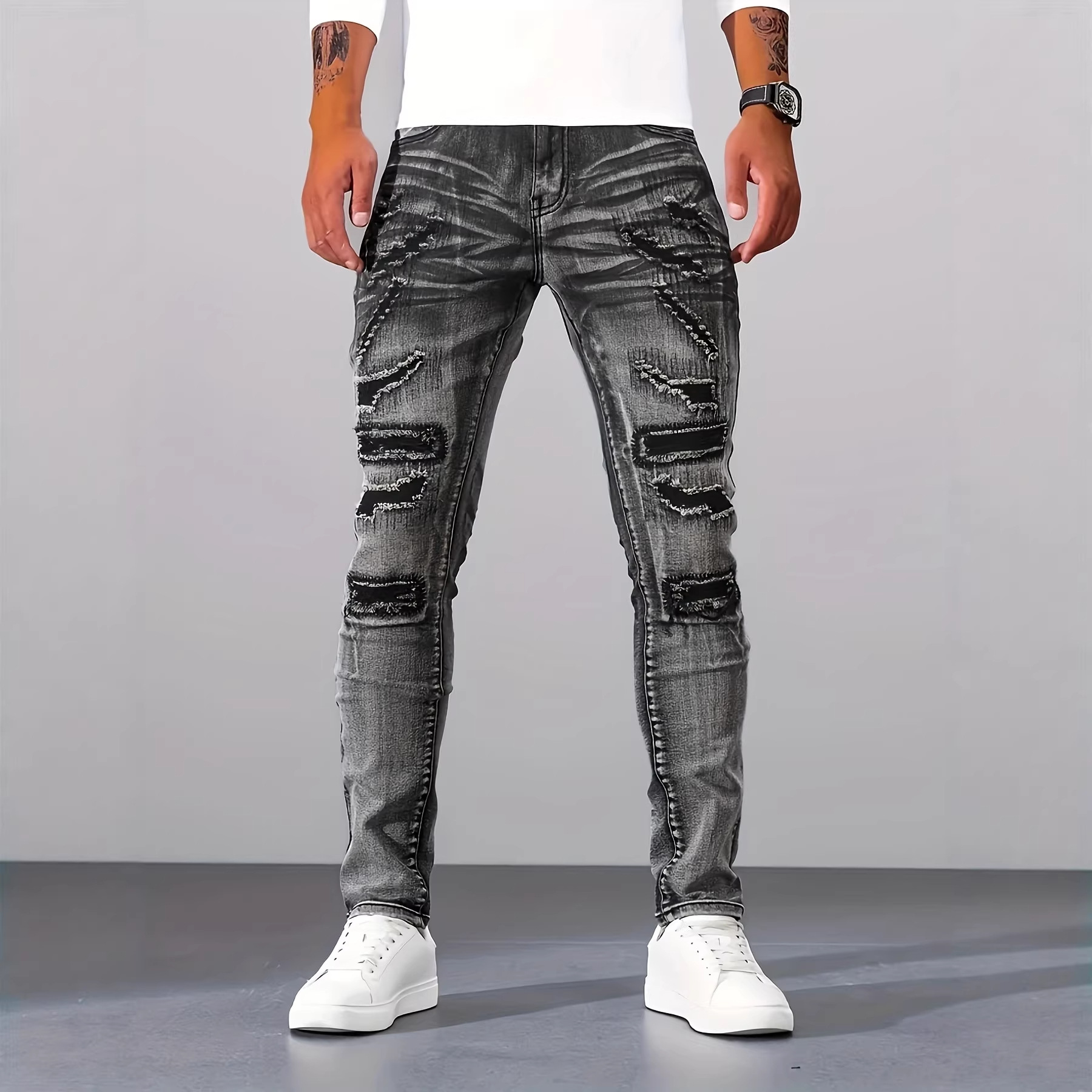 Мужские серые узкие повседневн – обзор и цена Men'S Fashion Grey Jeans