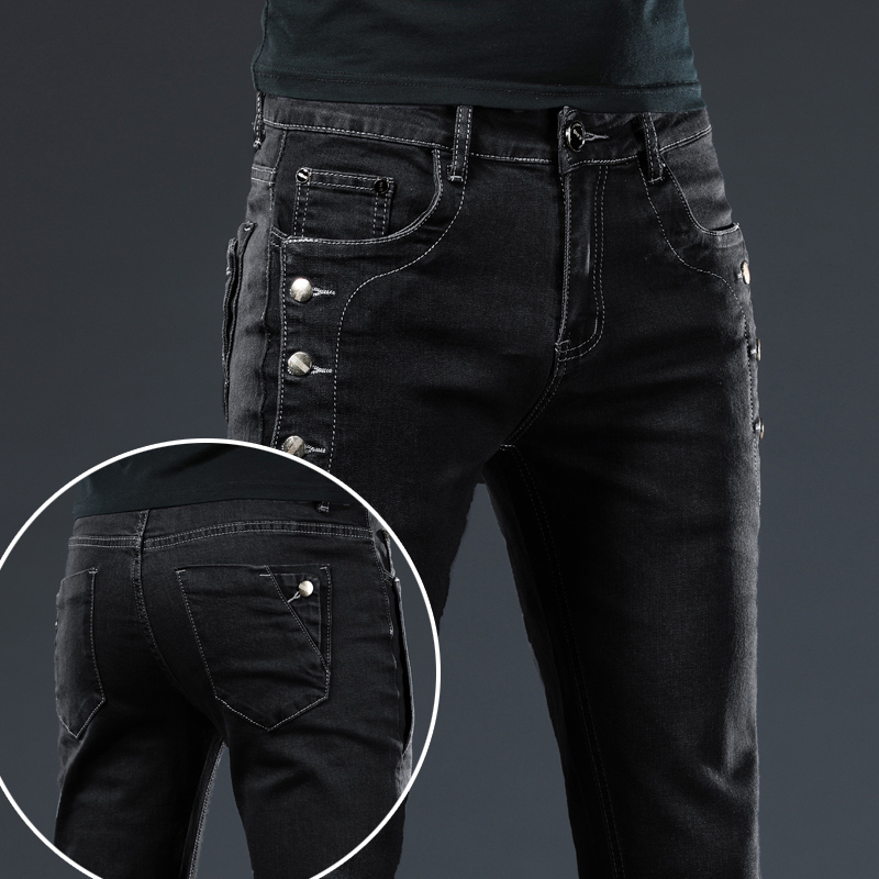 Классические тонкие винтажные  – обзор и цена Men'S Fashion Grey Jeans