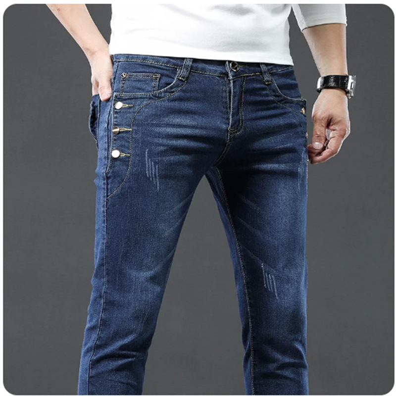Классические тонкие винтажные  – обзор и цена Men'S Fashion Grey Jeans