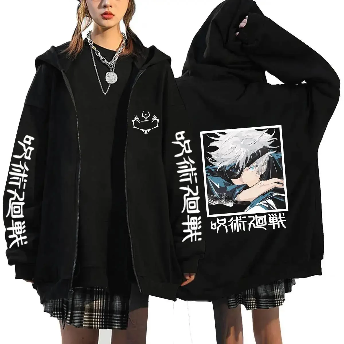 Аниме-худи на молнии «Джудзюцу – обзор и цена Mens Fashion Zip Up Hoodies