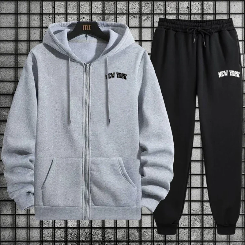 Мужской спортивный костюм: кач – обзор и цена Mens Fashion Zip Up Hoodies