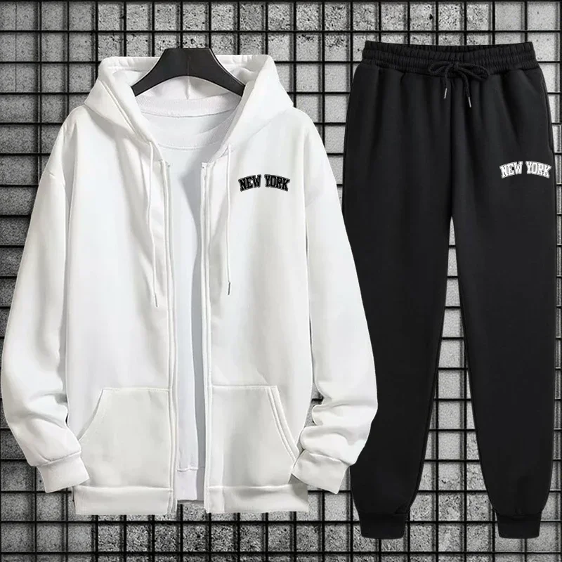 Мужской спортивный костюм: кач – обзор и цена Mens Fashion Zip Up Hoodies